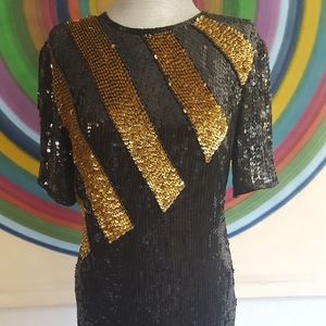 Sequin 1980's vintage holiday dress